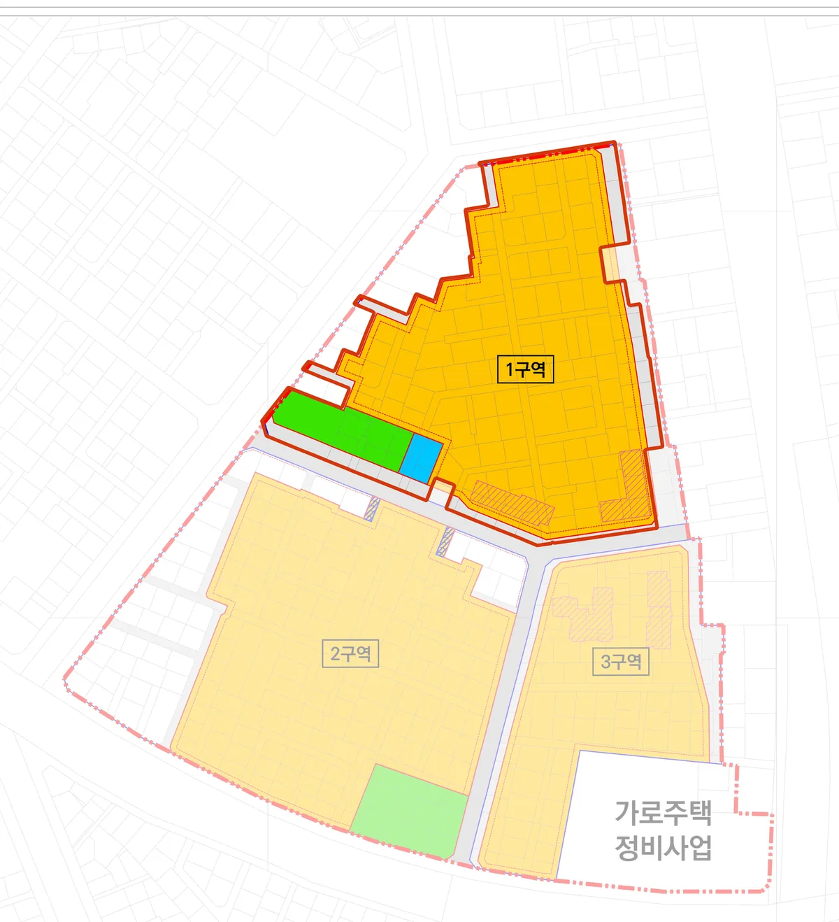중화동 모아타운 1구역 위치. 서울시보 고시 도면에서 1구역을 표시한 지도