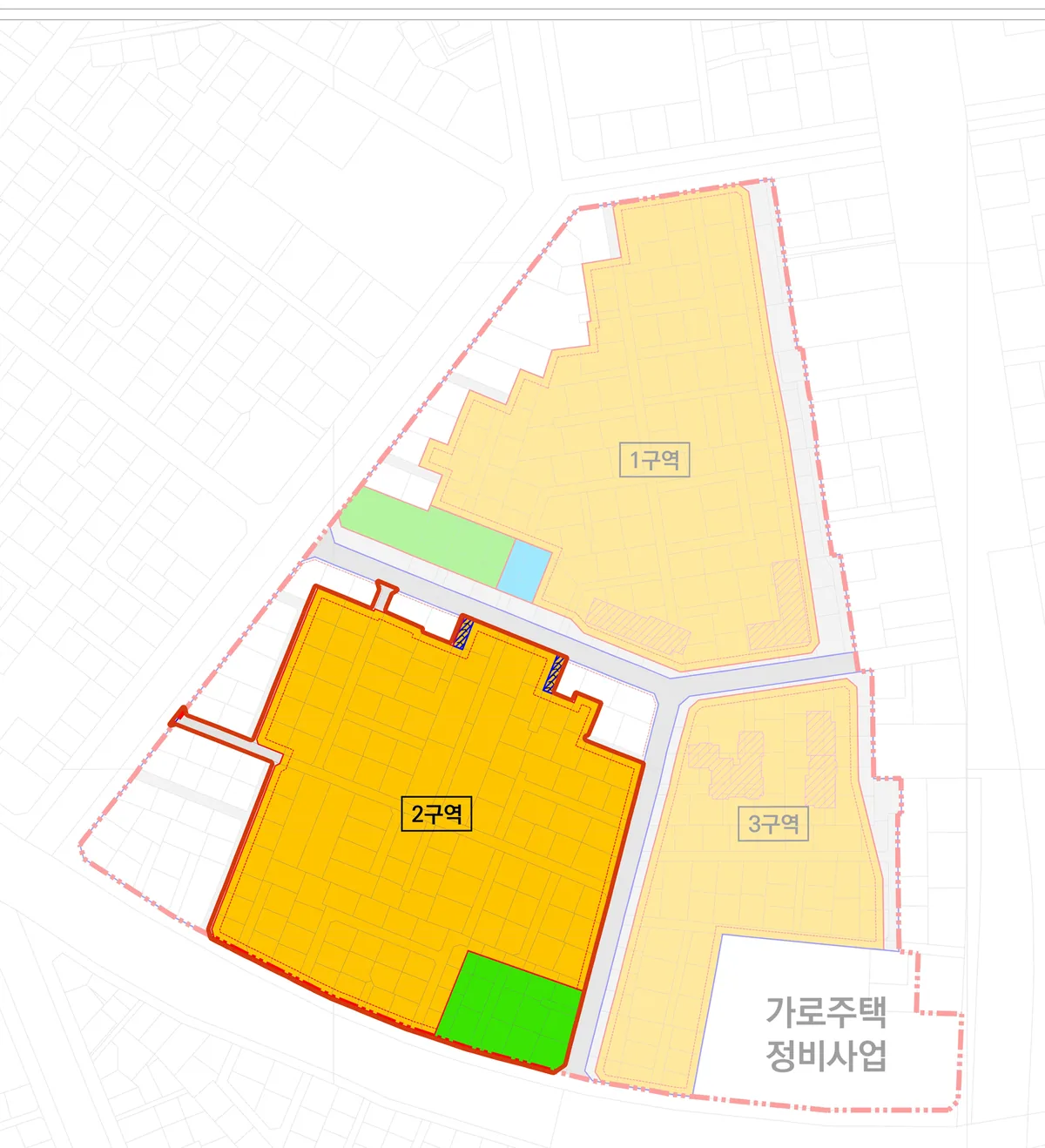 중화동 모아타운 2구역 위치. 서울시보 고시 도면에서 2구역을 표시한 지도